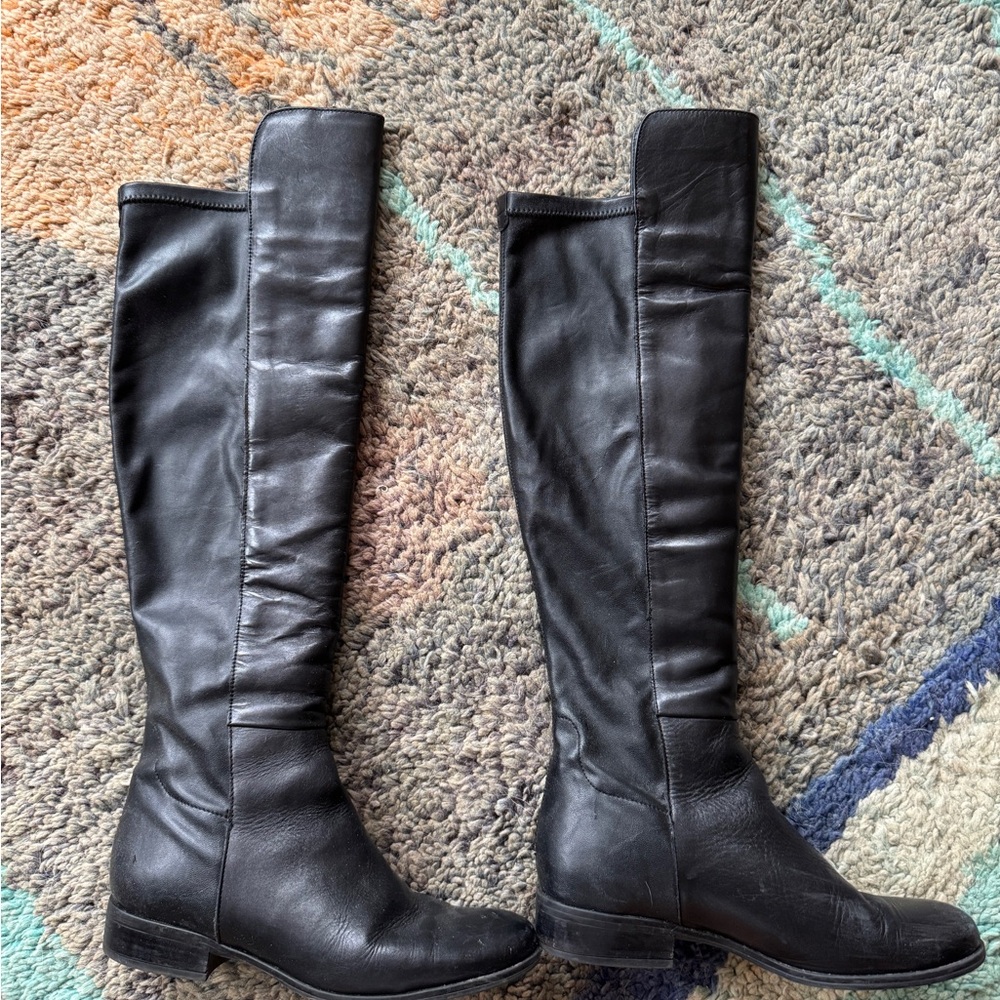 DSW Black Leather Over the Knee Boots
